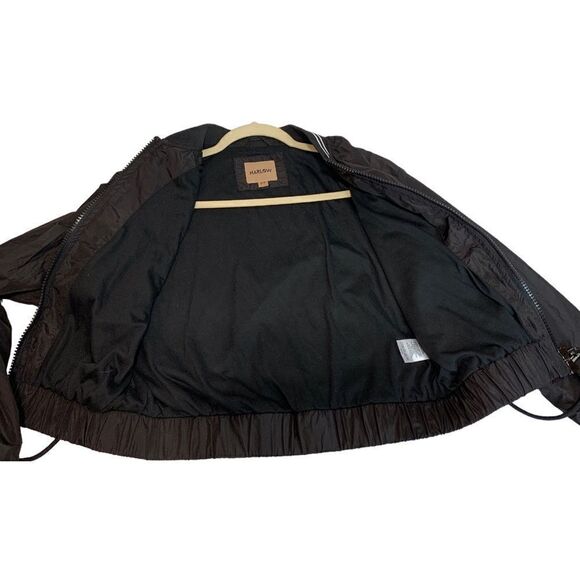 𝅺HARLOW Cropped Nylon Bomber Jacket - Picture 3 of 10